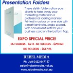 Presentation folders at Brisbane Small Business Expo prices